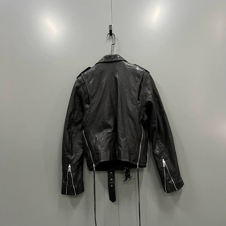 Amiri Moto Leather Jacket with Zippers