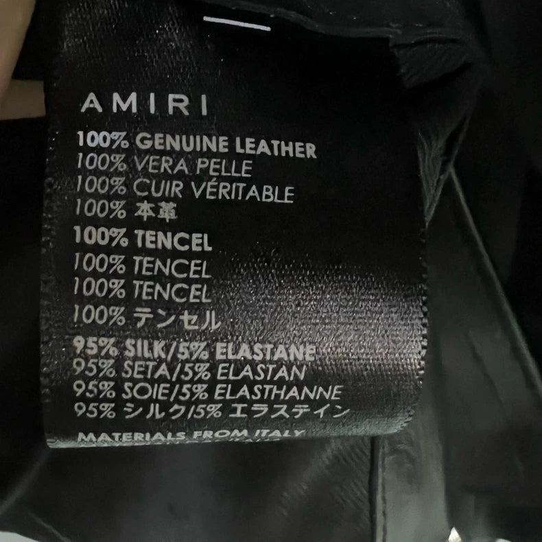 Amiri Moto Leather Jacket with Zippers