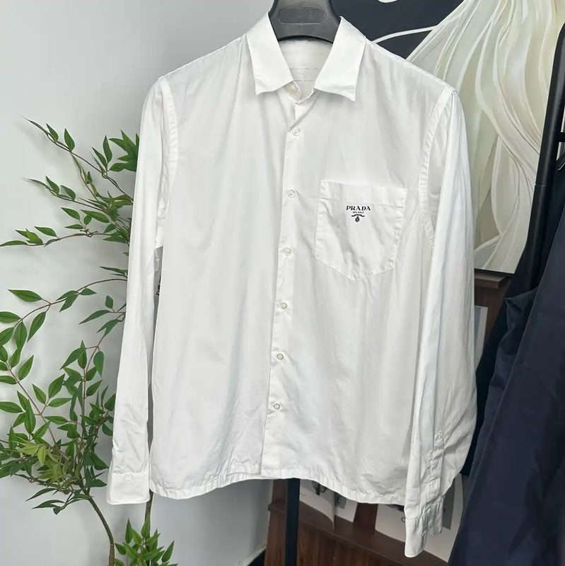 Prada Men's White Long Sleeve Shirt