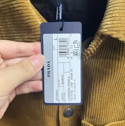 Prada Men's Long Sleeve Yellow Cotton Shirt