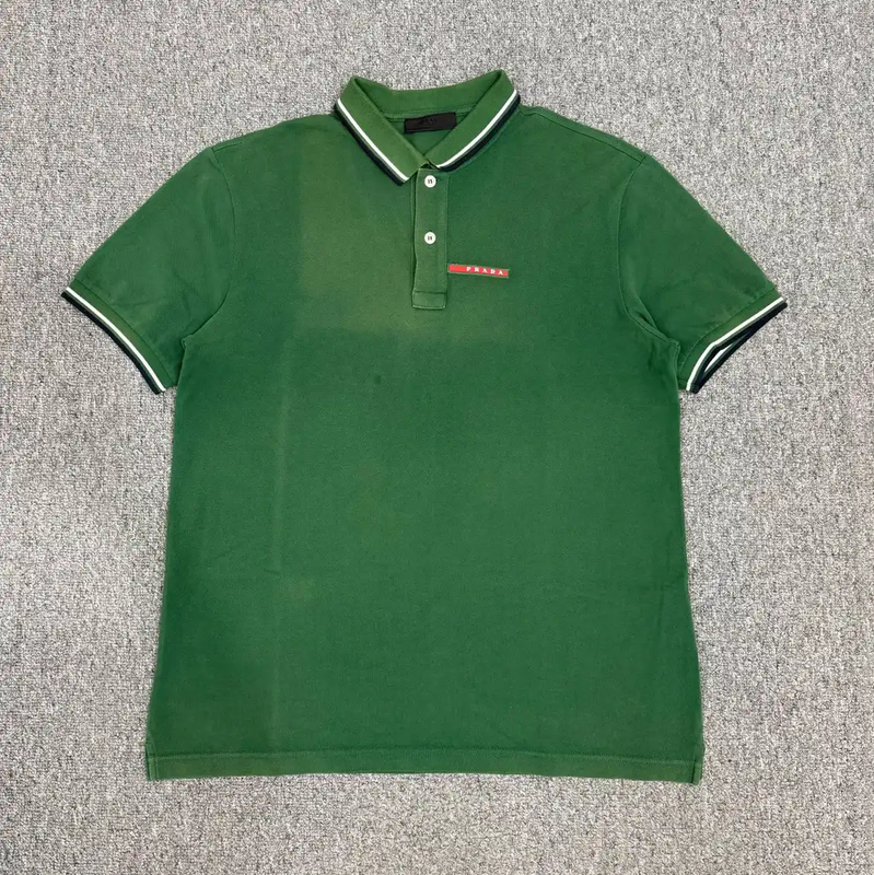 Prada Green Cotton Men's Polo Shirt