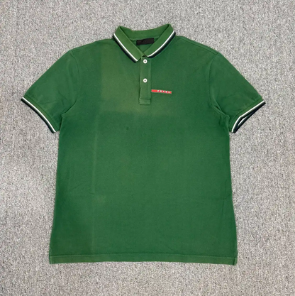 Prada Green Cotton Men's Polo Shirt