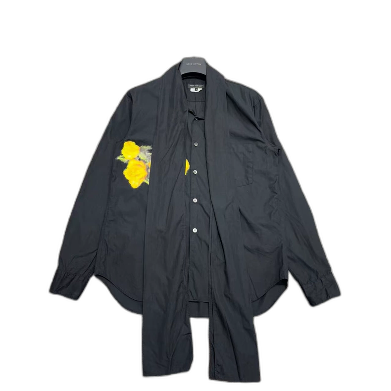 CDG Floral Print Long Sleeve Shirt-zp