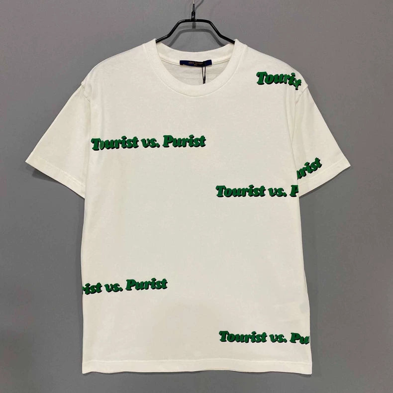 Louis Vuitton Flocked Bullet Screen Logo Short Sleeve-yf