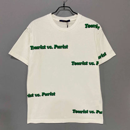 Louis Vuitton Flocked Bullet Screen Logo Short Sleeve-yf