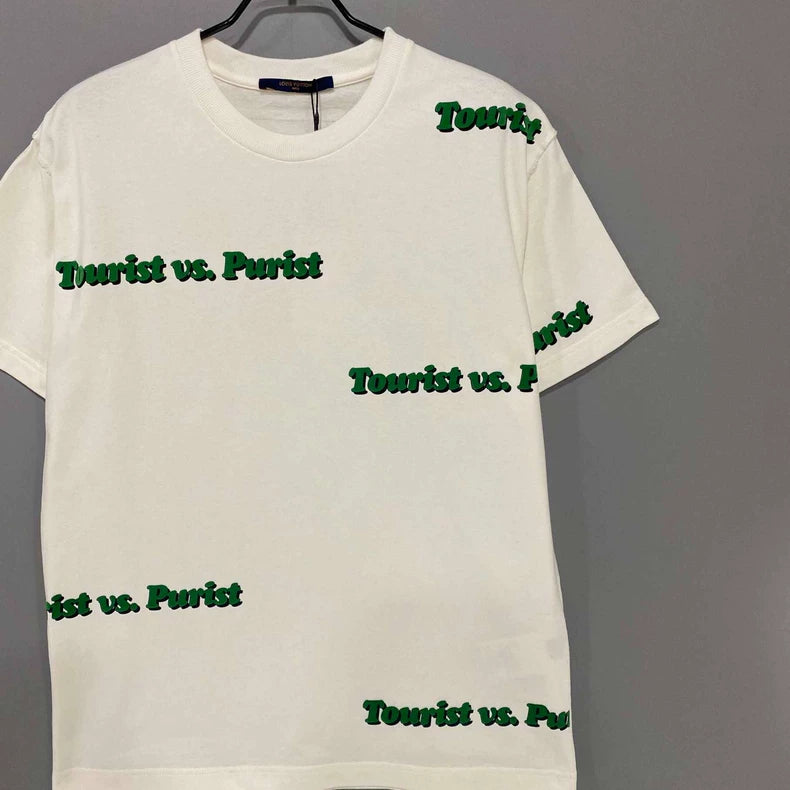 Louis Vuitton Flocked Bullet Screen Logo Short Sleeve-yf