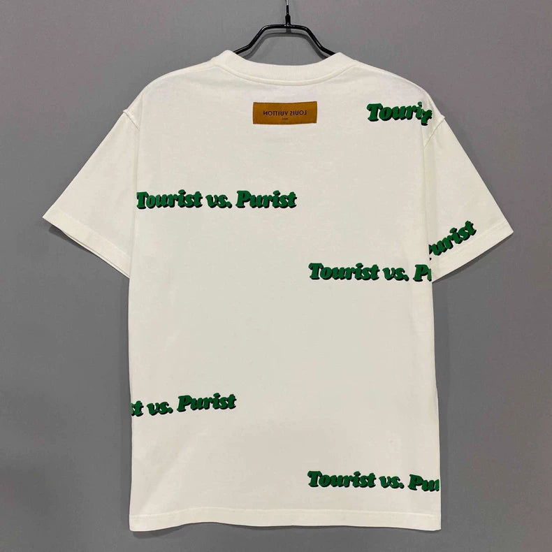 Louis Vuitton Flocked Bullet Screen Logo Short Sleeve-yf