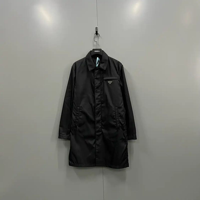 Prada Black Long Trench Coat for Men