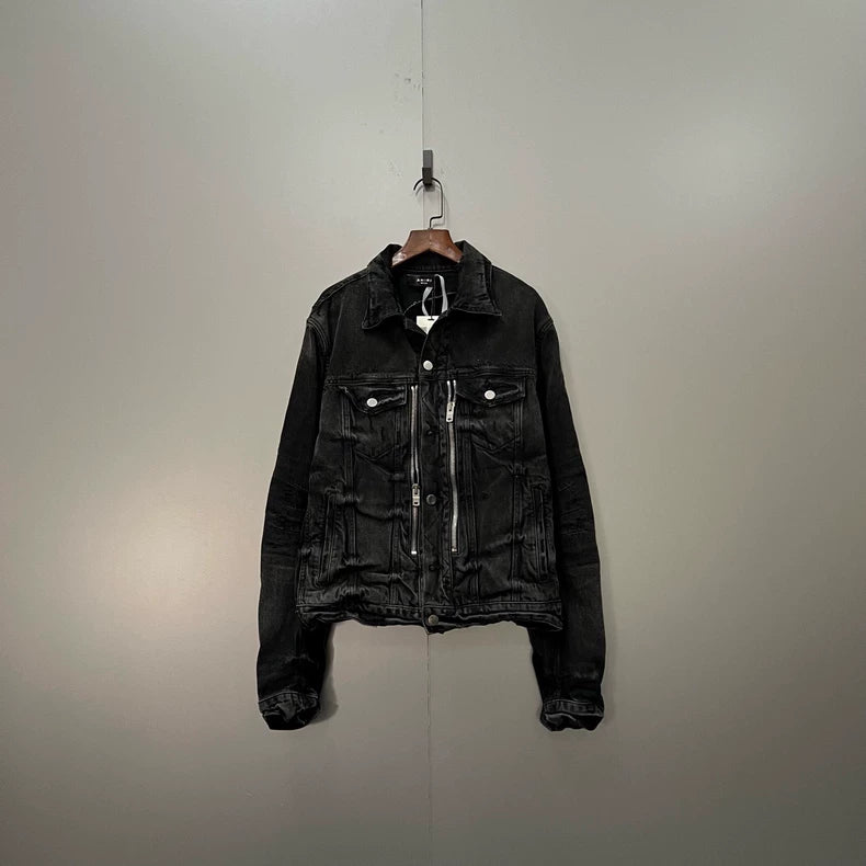 AMIRI Patchwork Zipper Denim Jacket