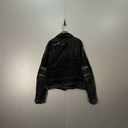 AMIRI Patchwork Zipper Denim Jacket