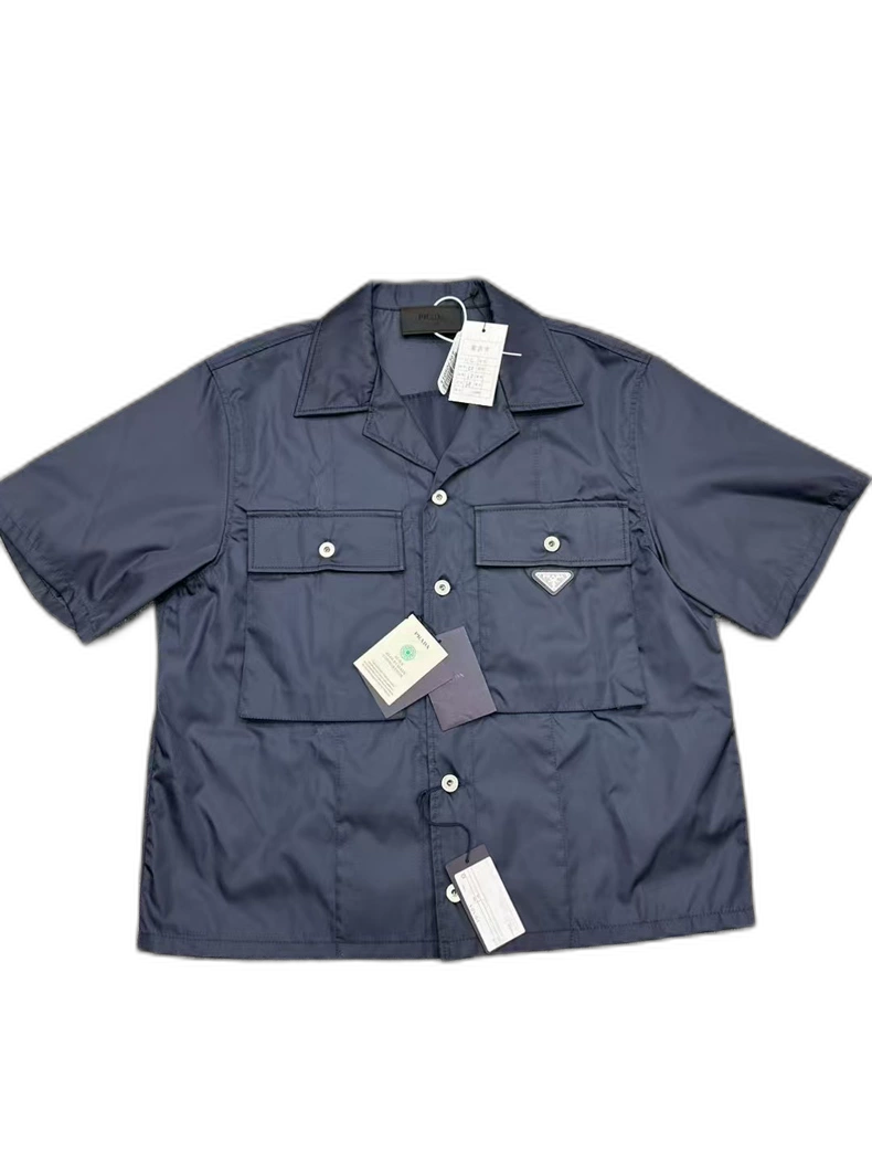 Prada Metal Triangle Logo Nylon Shirt