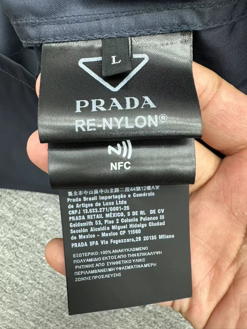 Prada Metal Triangle Logo Nylon Shirt