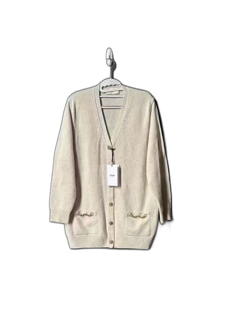 Celine Cashmere Cardigan with Chain Detail