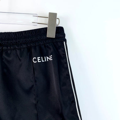 Celine Black Logo Drawstring Casual Shorts