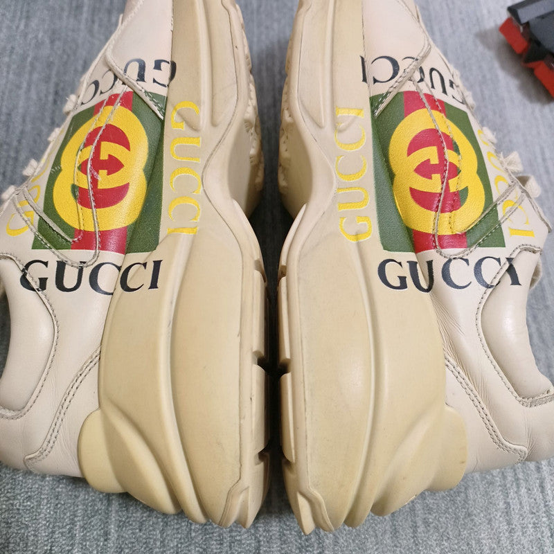 Gucci Rhyton Double G Logo Dad Sneakers in Cream 0079
