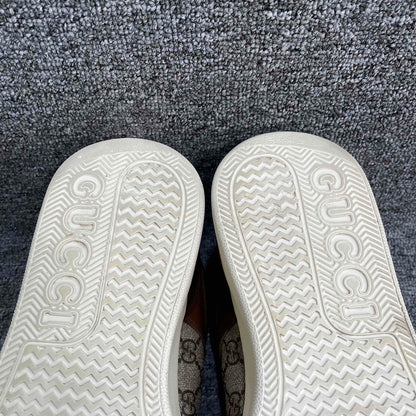 Gucci Brown Canvas Lace-Up Stylish Sneakers 0079