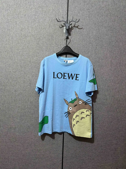 Loewe Blue Cotton Totoro Print T-Shirt 0089