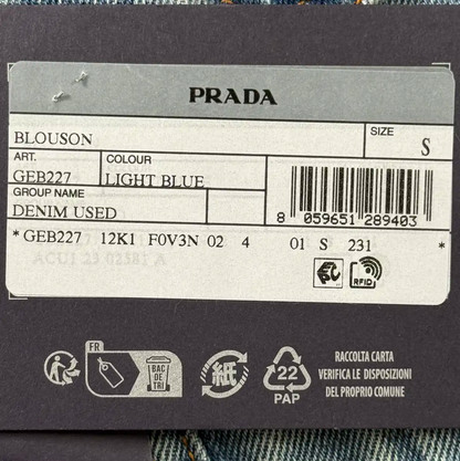 Prada Blue Cotton Men's Denim Jacket