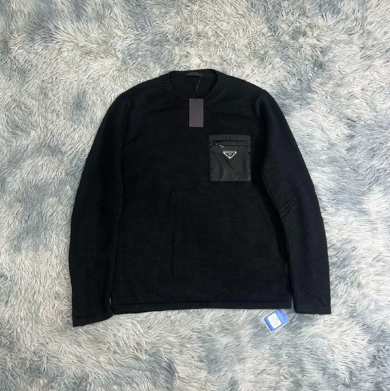 Prada Black Wool Knit Pullover for Men