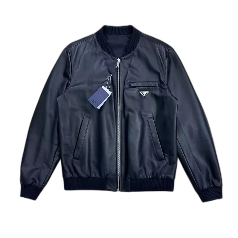 Prada Reversible Leather Jacket Size 50 Brand