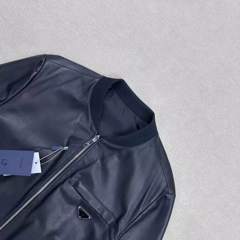 Prada Reversible Leather Jacket Size 50 Brand