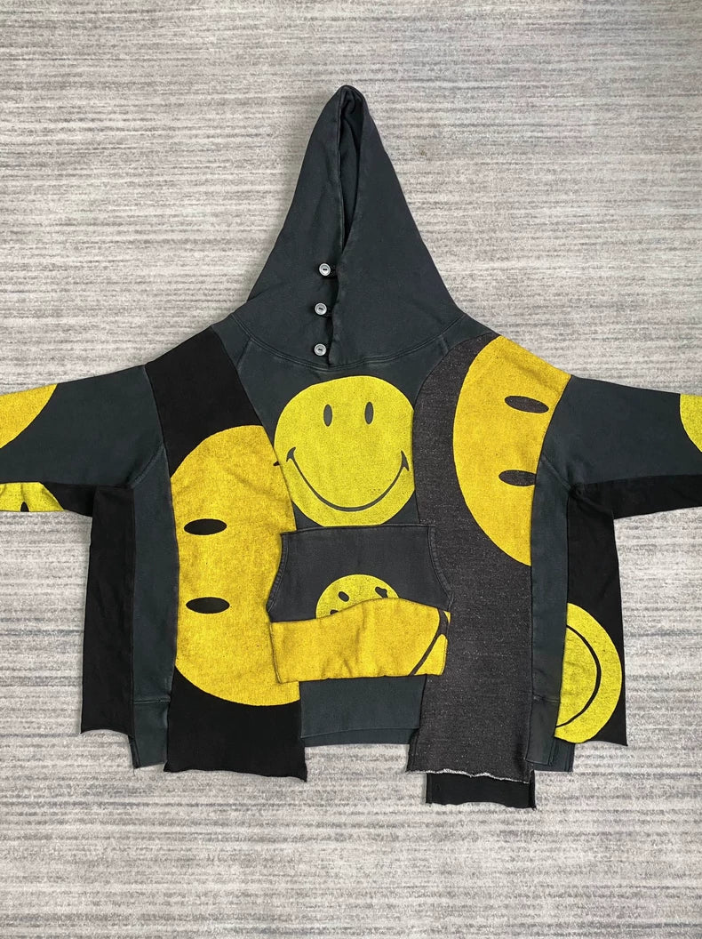 Kapital Smiley Face Hoodie Remake Sweatshirt-zp