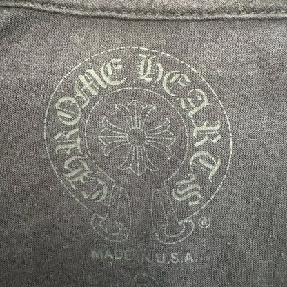 Chrome Hearts Black Cotton T-Shirt with Floral Design 0089