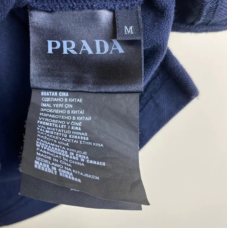 Prada Summer Navy Blue Embroidered Polo Shirt