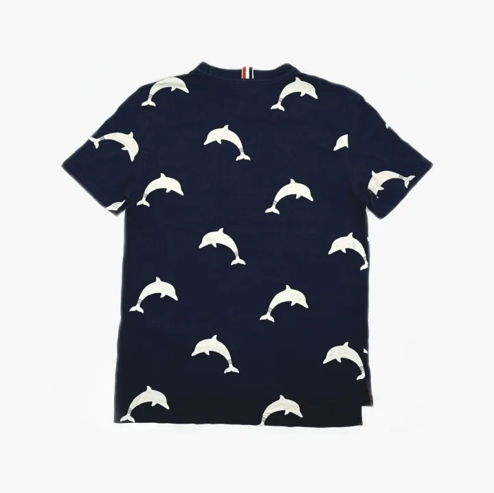 Thom Browne Dolphin Print Short Sleeve Tee
