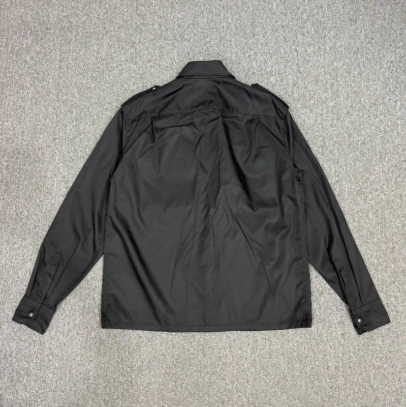 Prada Black Nylon Long Sleeve Men's Shirt