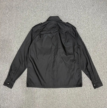 Prada Black Nylon Long Sleeve Men's Shirt