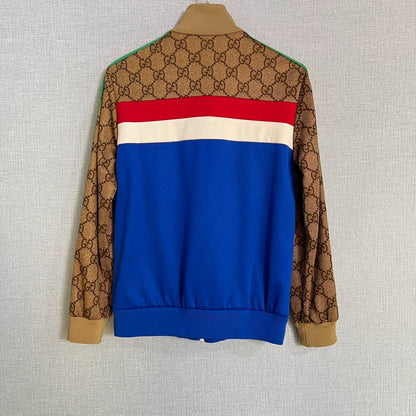 Gucci Blue Color Block Logo Jacket