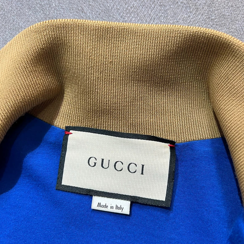 Gucci Blue Color Block Logo Jacket