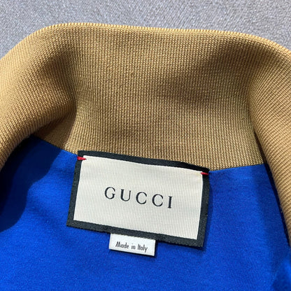 Gucci Blue Color Block Logo Jacket