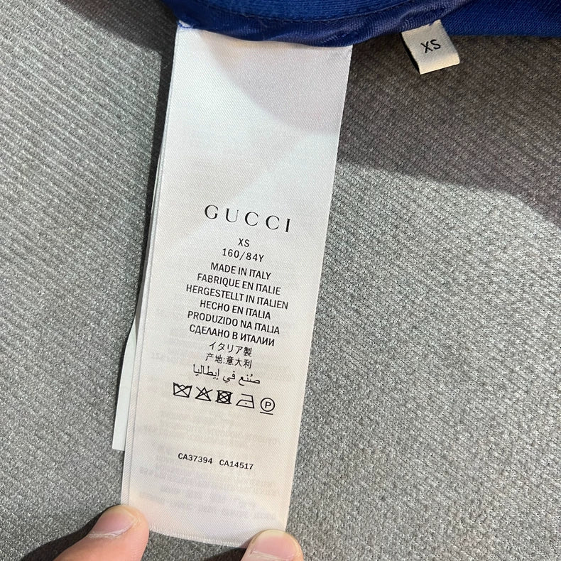 Gucci Blue Color Block Logo Jacket