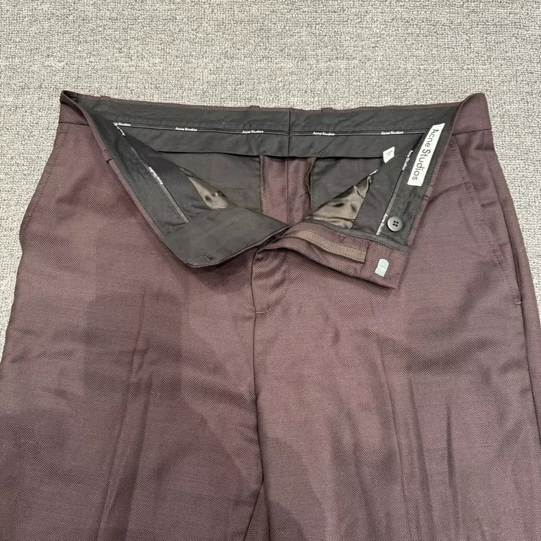 Acne Studios Burgundy Tailored Trousers