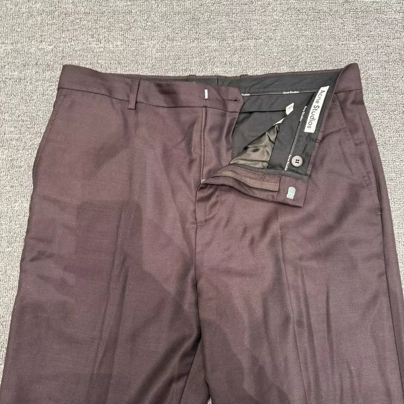 Acne Studios Burgundy Tailored Trousers