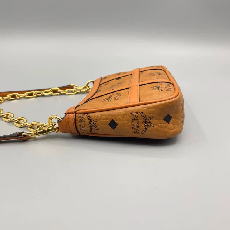 MCM Classic Cognac Chain Bag