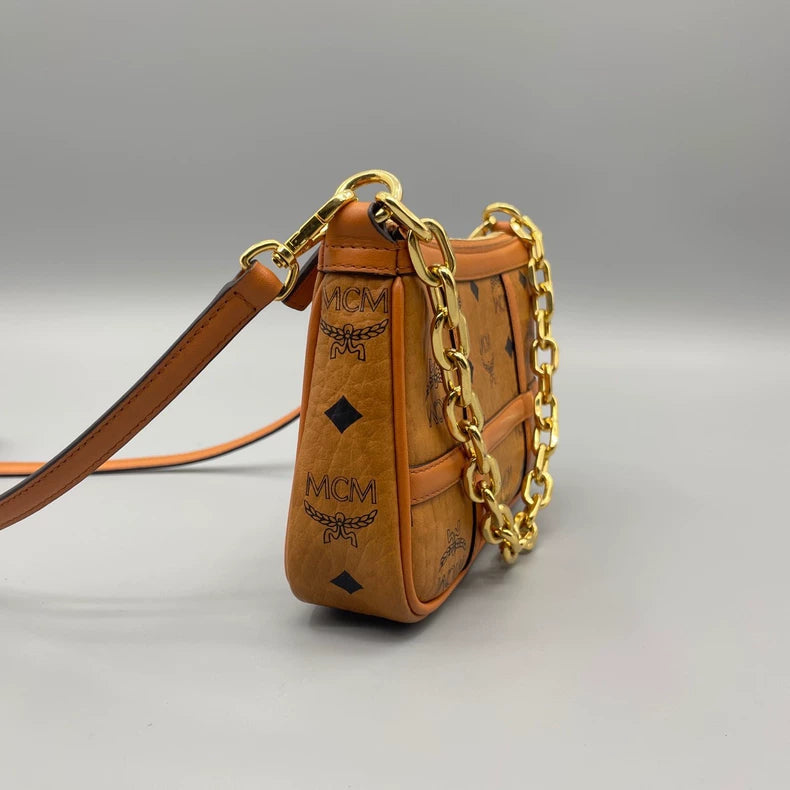 MCM Classic Cognac Chain Bag