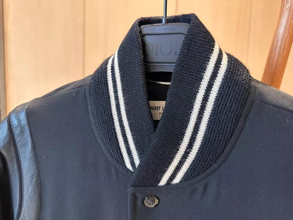 Saint Laurent Baseball Jacket with Lambskin Panels