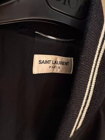 Saint Laurent Baseball Jacket with Lambskin Panels