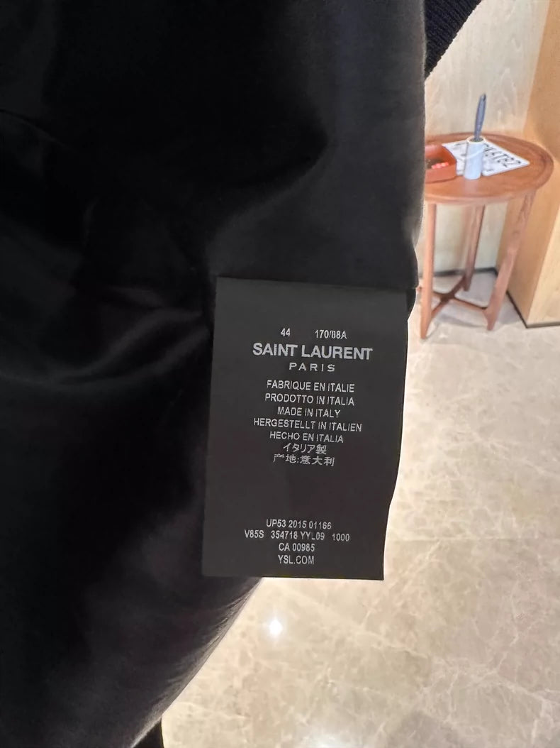 Saint Laurent Baseball Jacket with Lambskin Panels