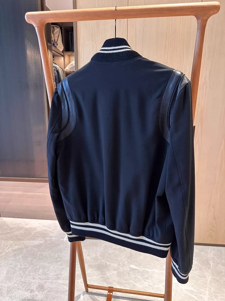 Saint Laurent Baseball Jacket with Lambskin Panels