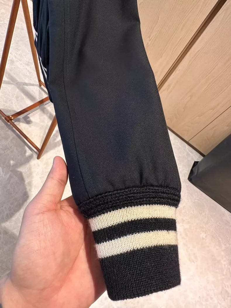 Saint Laurent Baseball Jacket with Lambskin Panels