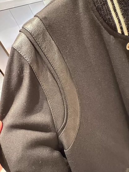 Saint Laurent Baseball Jacket with Lambskin Panels