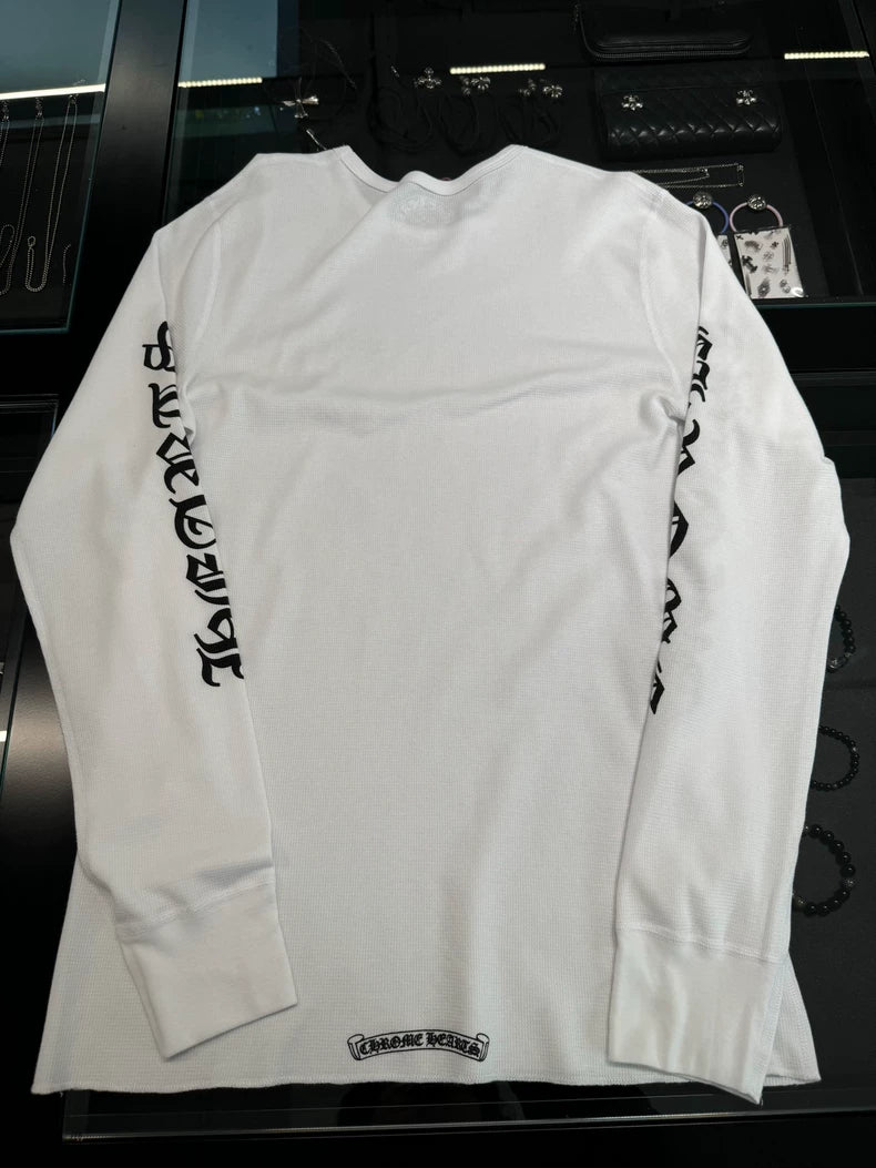 Chrome Hearts White Waffle Long Sleeve Shirt-yf