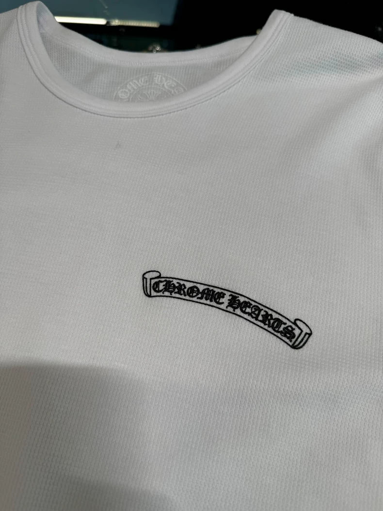 Chrome Hearts White Waffle Long Sleeve Shirt-yf