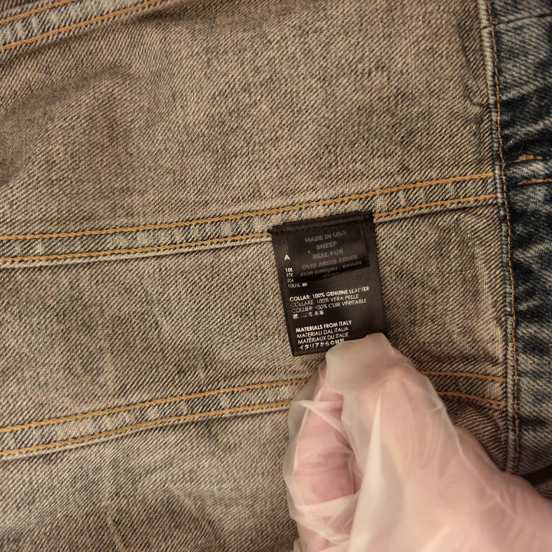 Amiri Snow Wolf Denim Jacket Size M