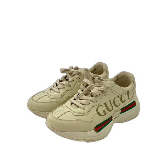 Gucci Rhyton Series Beige Logo Sneakers