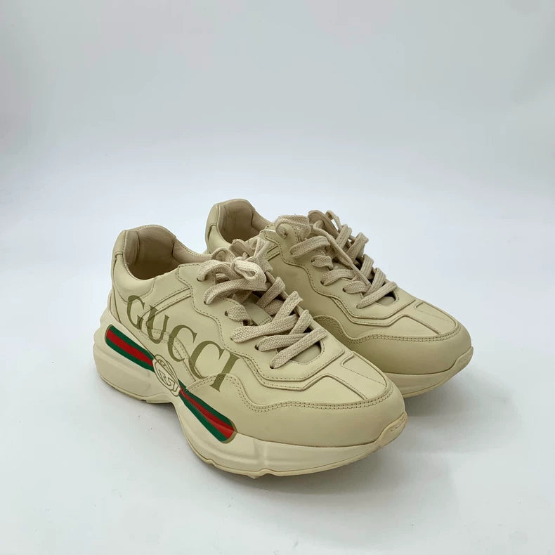 Gucci Rhyton Series Beige Logo Sneakers